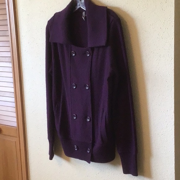 Caslon Purple Wool Sweater Jacket - Picture 5 of 6